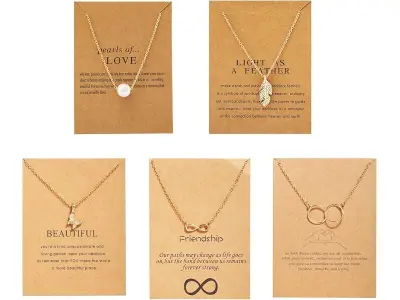 Shining Diva Fashion 5 Pcs Combo Latest Stylish Infinity Butterfly Pearl Necklace Jewellery Set