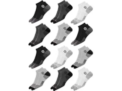 SWAGR 12 Pairs Sports Cotton Ankle Length Socks for Men, Pack of 12., Assorted