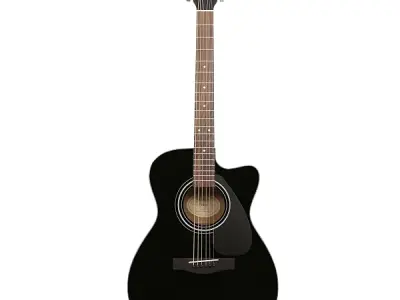 Yamaha FS80C Concert Cutaway Acoustic Guitar – Black, Spruce Top, 6-String Full-Size Guitar with Rosewood Fingerboard, Ideal for Beginners & Intermediate Players
