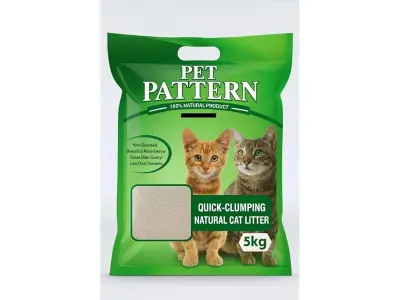 Pet Pattern Quick Clumping Natural Cat Litter with Benefits of Non Scented, Excellent Absorbenc