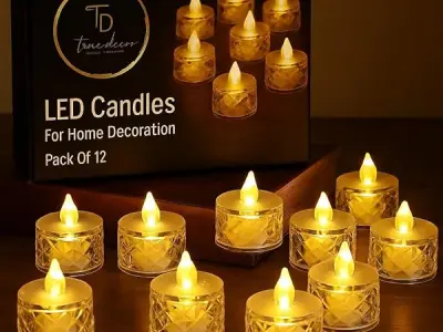 True Decor 12PC Battery Lights for Home Decoration Electric Candles for Birthday Decoration LED Tealight Candles