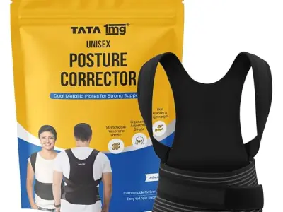 TATA 1MG Posture Corrector | Ergonomic Design with Dual Metallic Plates for Spine Alignment & Pain Relief