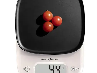HealthSense Weight Machine for Kitchen, Kitchen Food Weighing Scale for Health, Fitness, Home Baking & Cooking with Bright LCD, Touch Button, Tare Function & 1 Year Warranty – Chef