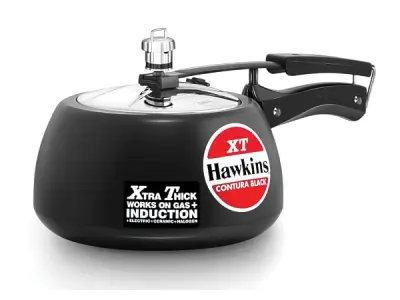 Hawkins Contura Black XT Induction Compatible Aluminium Inner Lid Pressure Cooker, 3 Litre, Black (CXT30)