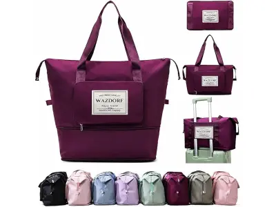 Wazdorf Nylon 41 Liter Expandable Travel Bags for Women, Duffle Bags for Women Luggage, Foldabl