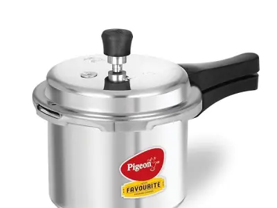 Pigeon By Stovekraft Favourite Induction Base Aluminium Pressure Cooker with Outer Lid, 3 Litres (Silver)