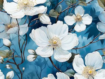 PIXELPACE Self-Adhesive Waterproof Floral Pattern Wallpaper Removable PVC Vinyl Wall Sticker for Living Room, Hall & Home Décor (45 x 304 cm)