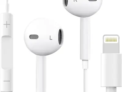 Apple MFi Certified iPhone Lightning Wired Earphones with Mic, Remote & Volume Control, Rich Bass, Crystal Clear Calls for iPhone 14/13/12/11/XS