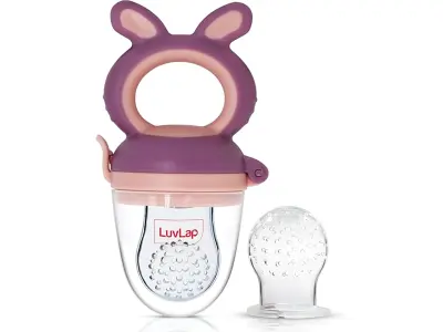 LuvLap Silicone Food/Fruit Nibbler with Extra Mesh, Soft Pacifier/Feeder, Teether for Baby, Inf