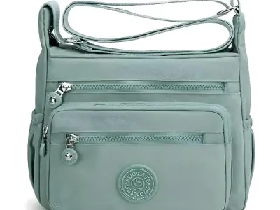 TS WITH TECHSUN Women’s Crossbody Sling Bag For Everyday Use, Nylon Shoulder Bag with Zipper Pockets, Adjustable Strap, Water Resistant Handbag for Travel, Shopping