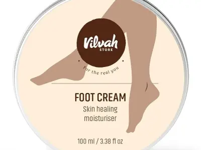 Vilvah Foot Cream for Cracked Heels | Repairs Dry, Rough & Damaged Feet | Softens Calluses & Removes Dead Skin | Deep Hydration & Odour Control | 100ml