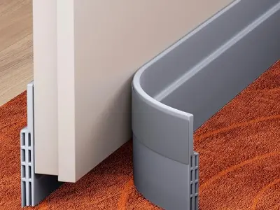 GroTheory 2 Pack Draft Stopper, Under Door Blocker, Soundproof Sweep Weather Stripping, 2" W x 39" L, Grey