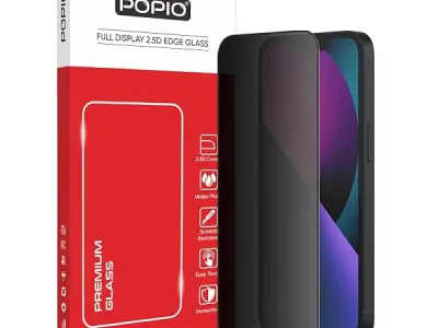 POPIO Military-Grade Privacy Screen Protector for iPhone 13/13 Pro / 14 / 16E / 17E – 9H Tempered Glass, Anti-Spy Protection, Scratch-Resistant, HD Clarity (1 Pack)