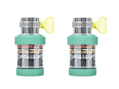 SKADIOO 5-Layer Water Aerator Tap Water Filter Pack of 2 | Activated Carbon & Mineral Ball Faucet Filter for Kitchen Sink & Bathroom | Hard Water Softener, Removes Chlorine & Impur