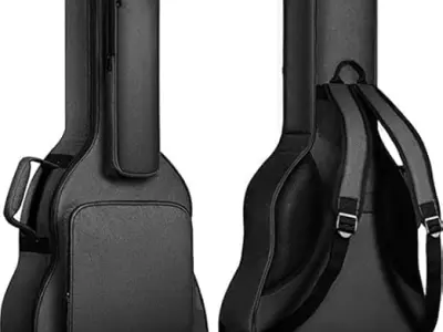 Grow wings Musical 39,40,41 Inches Acoustic Guitar Bag, Classical Guitar Bag 8mm Extra Thick Padded, 3 Pockets Guitar Gig Bag Soft with Waterproof Oxford Cloth (Black-Z)