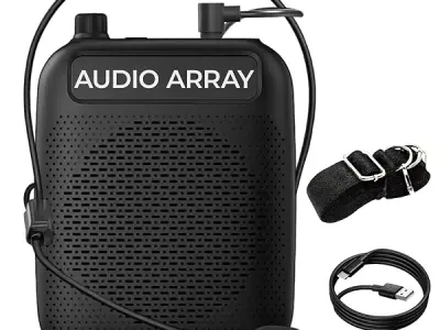 Audio Array Wired Voice Amplifier for Teachers 2026 Edition | Bluetooth 5.3 | Mic for Teaching with 10W Speaker, Tour Guides | 10Hrs Battery Life |1 Click Monitoring | TWS Connecti