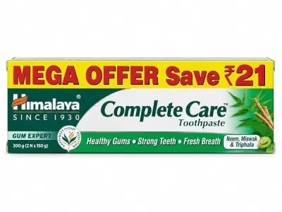 Himalaya Complete Care Toothpaste 300g (150g x 2, Pack of 2) | For Strong Teeth & Healthy Gums | With Neem, Miswak & Triphala | Herbal Formulation