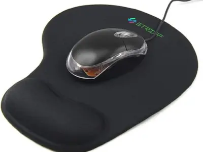 STRIFF Ergonomic Mouse Pad with Gel Wrist Rest| Comfortable Wrist Support Non-Slip PU Base | Smooth Surface for Precise Tracking | Durable, Washable | Ideal for Office, Home, Lapto