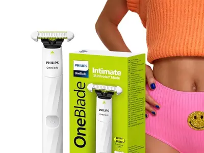 Philips OneBlade Intimate #1 Gynaec Recommended*|2-in-1 Trimmer for Woman|3X Safer Patented Tech|Bikini, Underarm, Private Part, Body trimmer |No post shave irritation, Painless, W