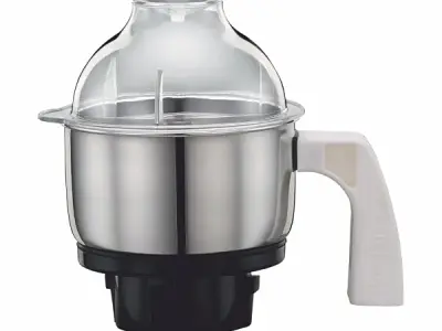 Preethi MGA-504 0.5-L Jar (Steel and Transparent) | Stainless Steel & Glass | Built-in Grinder | Brushed Finish