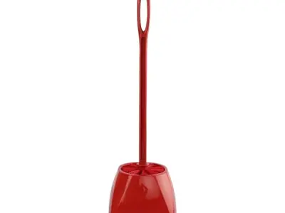 Kleeno by Cello Eco Round Toilet Brush with Stand, 1pc, Red