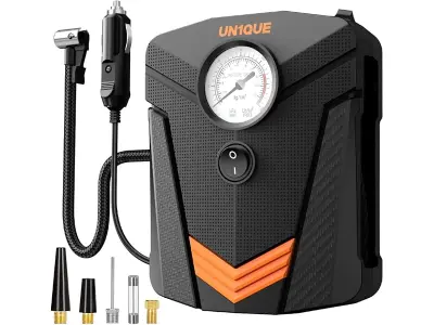 UN1QUE Tyre Inflator for Car, 150PSI Car Air Pump, 12V DC Portable Air Compressor for Tyre, Fas