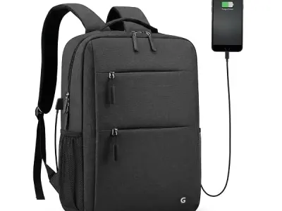 GadgetBite Graphite 20L Laptop Backpack with 15.6" Laptop Compartment, USB Charging Port, Organiser Pockets and Bottle Holder. Ideal for Office, College and Travel