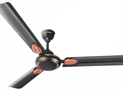 LONGWAY Kiger P1 1200 mm/48 inch Ultra High Speed 3 Blade Anti-Dust Decorative Star Rated Ceiling Fan 2 Years Warranty (Smoked Brown, Pack of 1)