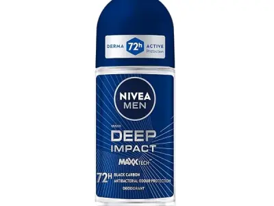 NIVEA MEN Deep Impact Freshness Underarm Roll On Deodorant for Men with Black Carbon | Long Lasting Antiperspirant Roll On for Body Odour Control | Alcohol Free Underarm Deodorant