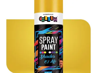 CELLUX 2X Ultra Cover Sparkle Gold Spray Paint | DIY Quick Drying with Premium Gloss Finish for Metal Wood Wall & other Surfaces - 400 ML