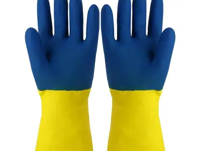 Robustt Heavy Duty Rubber Hand gloves - 1 Pair (Free Size, Multicolor) for Dishwashing, gardening, kitchen cleaning