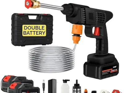 Car Washer High Pressure Gun TEKCOOL Cordless Portable Wireless Pressure Washer Gun 48V 12000mah High Pressure Water Gun for Car Wash Bike Washing Cleaning| Adjustable Nozzle and 5