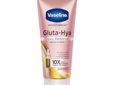 Vaseline Gluta-Hya Dewy Radiance Lotion for Face & Body | Gives Brighter Skin | Glutathione & Niacinamide Infused Moisturizer, 200ml