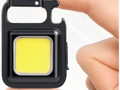 Arto Keychain LED Light 2-Hours Battery Life with Bottle Opener, Magnetic Base and Folding Bracket Mini COB 1000 Lumens Rechargeable Emergency Light for Fishing,Walking, Camping (P