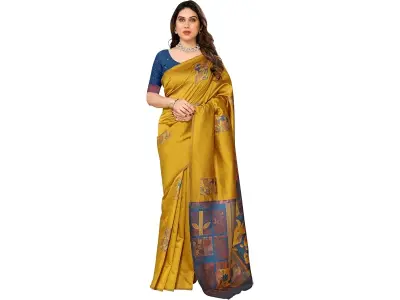 Sidhidata Women's Kanjivaram Banarasi Soft Silk Saree With Unstitched Blouse Piece (Silk Box Fl