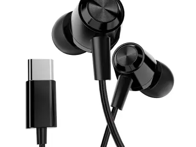 GOBOULT WiredX 500 Earphones with Type-C Input, 13mm Bass Drivers, Inline Controls, IPX5, Earphones Wired Headphones with mic