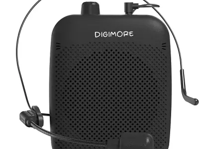 DIGIMORE 10W Voice Amplifier for Teachers w/Wired Headset Mic | 12Hrs Battery | BT 5.4 | in-Built Noise Reduction | Speaker for Tour Guides, Yoga, Announcements, Schools & Colleges