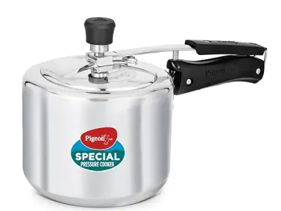 Pigeon by Stovekraft 3 Litre Special Aluminium Inner Lid Non-Induction base Pressure Cooker (Silver) BIS Certified