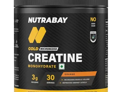Nutrabay Gold Micronized Creatine Monohydrate 3g Creatine/Serving, NABL Lab Tested | DCD & DHT Tested | Increases Muscle Mass, Strength & Power – Pre/Post Workout Supplement – 120g