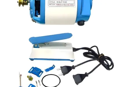 ELECTRIC POWERFULL MAHESHWARI SEWING MACHINE MOTOR WITH PEDEL AND FULL COPPER WINDING, SOUND LESS,10000 R.P.M SPEED, TAILORING SEWING MACHINE MOTOR