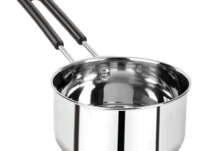 AADHIK Stainless Steel Sauce Pan, Tea Pan, Milk Pan Heavy Guage 1.5 Litre (Induction and Gas Stove Friendly), Silver