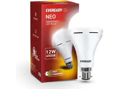 EVEREADY 12W Emergency Inverter LED Bulb, Rechargeable, B22 | 4 Hour Battery Backup, Ideal for