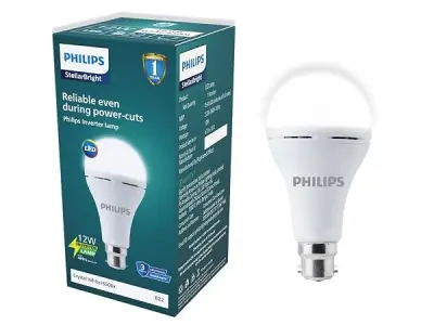 PHILIPS 12W Emergency Bulb | Rechargeable Emergency Bulb for Power Cuts | Backup : 4hrs, Crystal White, Pack of 1, b22d, LED