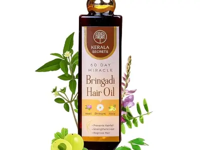 KERALA SECRETS 60 Day Miracle Bringadi Hair Oil (100 ML) for Hair Growth and Hair Fall Control with Neeli Bhringraj and 15 Ayurvedic Herbs for Dandruff Treatment and Premature Grey