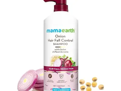 Mamaearth Onion Shampoo for Hair Growth and Hair Fall Control with Onion and Plant Keratin | Reduces Hair Fall | Strengthens & Smoothens Hair | For Men & Women | 1 Litre
