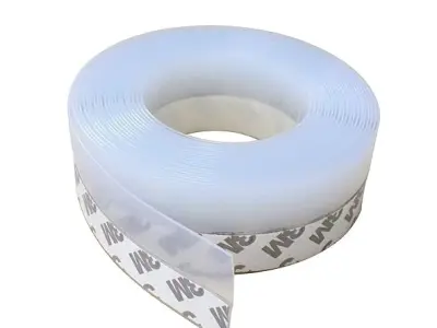 hyndrix Door Sealing Strip for Home, Self-Adhesive Window Silicone Seal Strips Weather Stripping Door Tape for Seal, Door Gap Sealer - 1 Pc (Transparent) (3 Meter, 45mm)