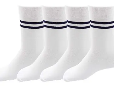 RC. ROYAL CLASS Boys & Girls Striped Organic Cotton Calf Length School Socks for Kids, Anti Odour Soft and Breathable Uniform Socks (Pack of 4 Pairs)