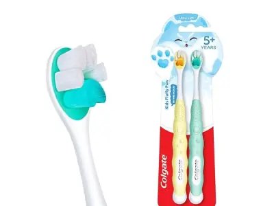 Colgate Kids Fluffy Paw 5+ Years Toothbrush Set | Ultra Soft Bristles - 2Pcs