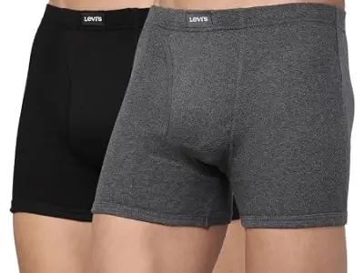 Levi's 010 Classic Boxer Briefs for Men | 100% Pure Cotton | Breathable | Branded Inner Elastic | Anti-Roll Waistband | Supportive Gusset | Functional Fly | No Ride-Up Long Length
