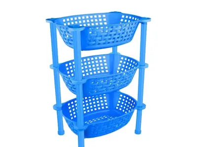 Sulfar Premium Multipurpose Plastic Trolley with Dish Rack for Kitchen Vegetable Storage Basket Modern Organizer - 3 Layer Stackable Shelf Cart Kitchenware Food, Snacks, Bottles, T